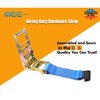 Tie 4 Safe 1 Pack Heavy Duty 4" x 30' Ratchet Tie Down Strap Flat Hook for Farm Trailer Truck Blue RT21R-1530-M12N-BU-1